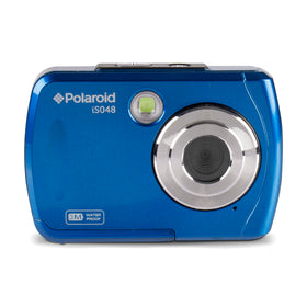 Polaroid IS048 front view showing compact red body for portable shooting