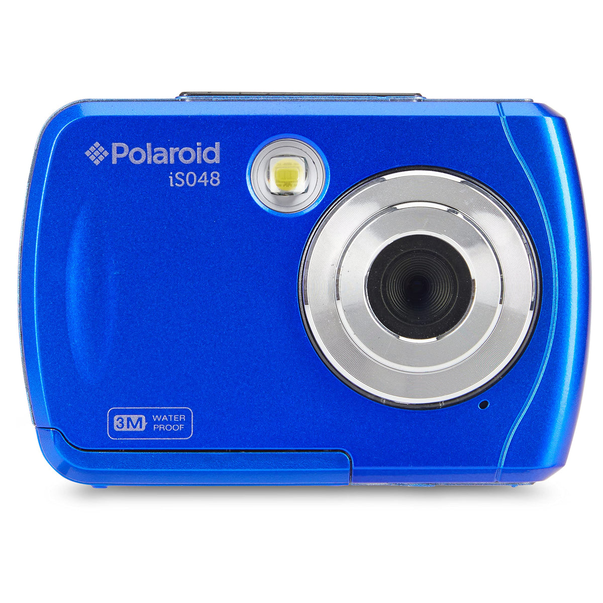 Polaroid IS048 underwater in pool demonstrating waterproof benefit for splashes