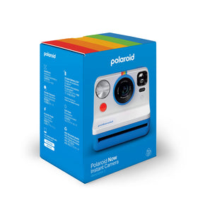 Polaroid Now 2 blue included neck strap and USB-C cable.