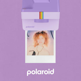 Polaroid Now 2nd Gen Purple close-up lens detail emphasizes autofocus