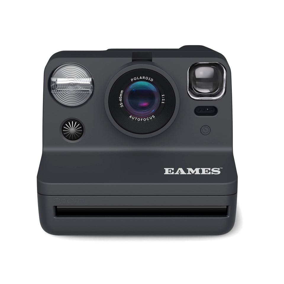 Polaroid Now 2nd Gen Eames front view with Elephant Hide Gray finish.