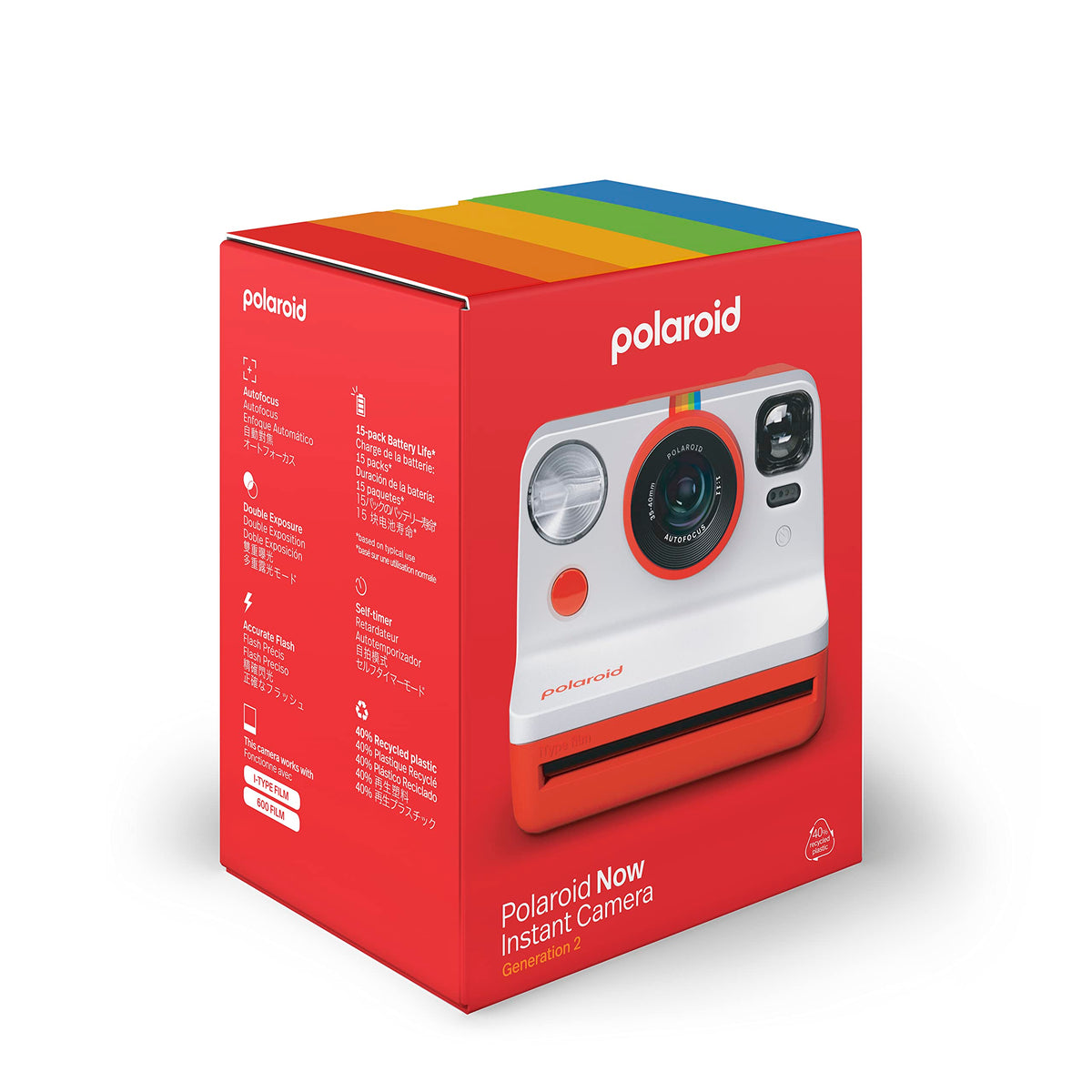 Polaroid Now 2nd Gen Red in-use creative shot