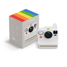 Polaroid Now 3rd Gen Pebble White front view for on-the-go photography