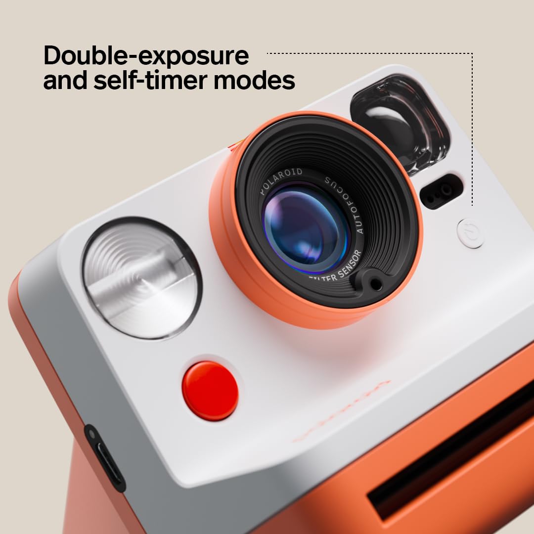 Polaroid Now 3rd Gen Pebble White tripod mount enables stable self-portraits