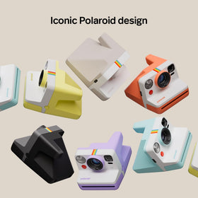 Polaroid Now 3rd Gen Pink left side, built-in light sensor aids auto focus.