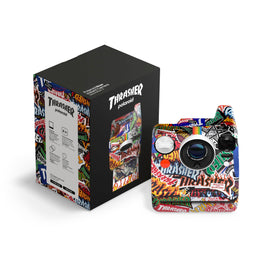 Polaroid Now 3rd Gen Thrasher Edition front view with hydro-dipped finish for bold street photography