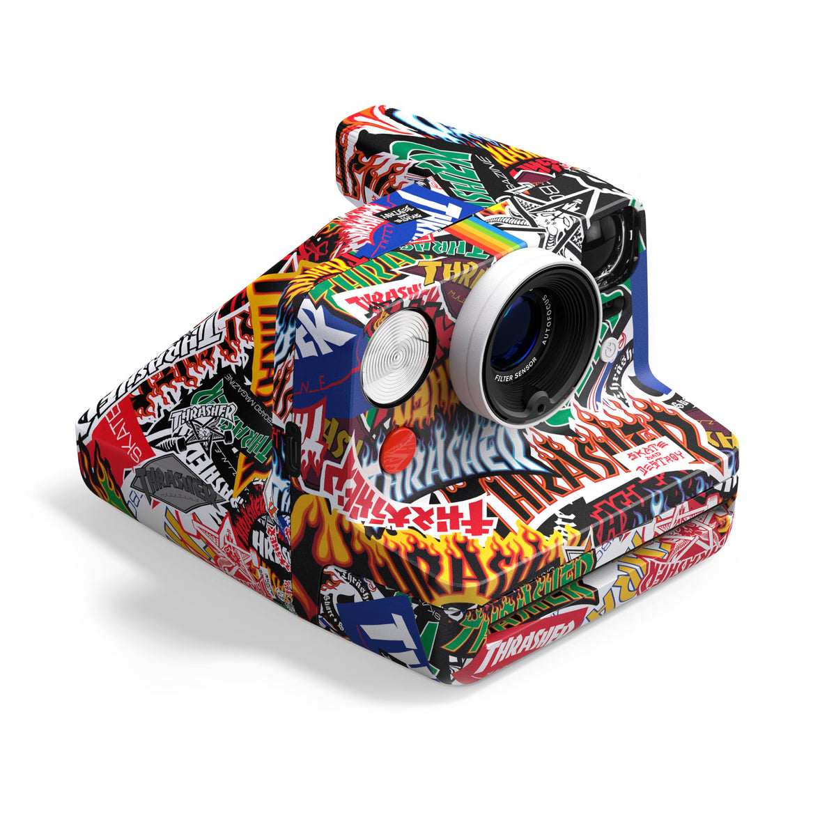 Built-in tripod mount on Polaroid Now 3rd Gen Thrasher Edition for stable shots