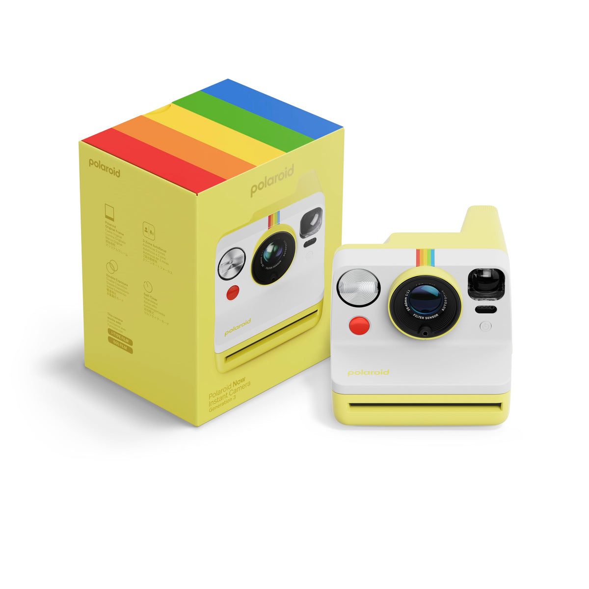 Polaroid Now 3rd Gen Yellow front view—compact design for quick memories