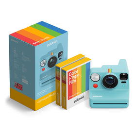 Polaroid Now+ 3rd Gen Arctic Blue front view for quick instant photos