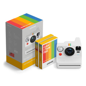 Polaroid Now+ 3rd Gen front white view highlighting classic design with modern features.