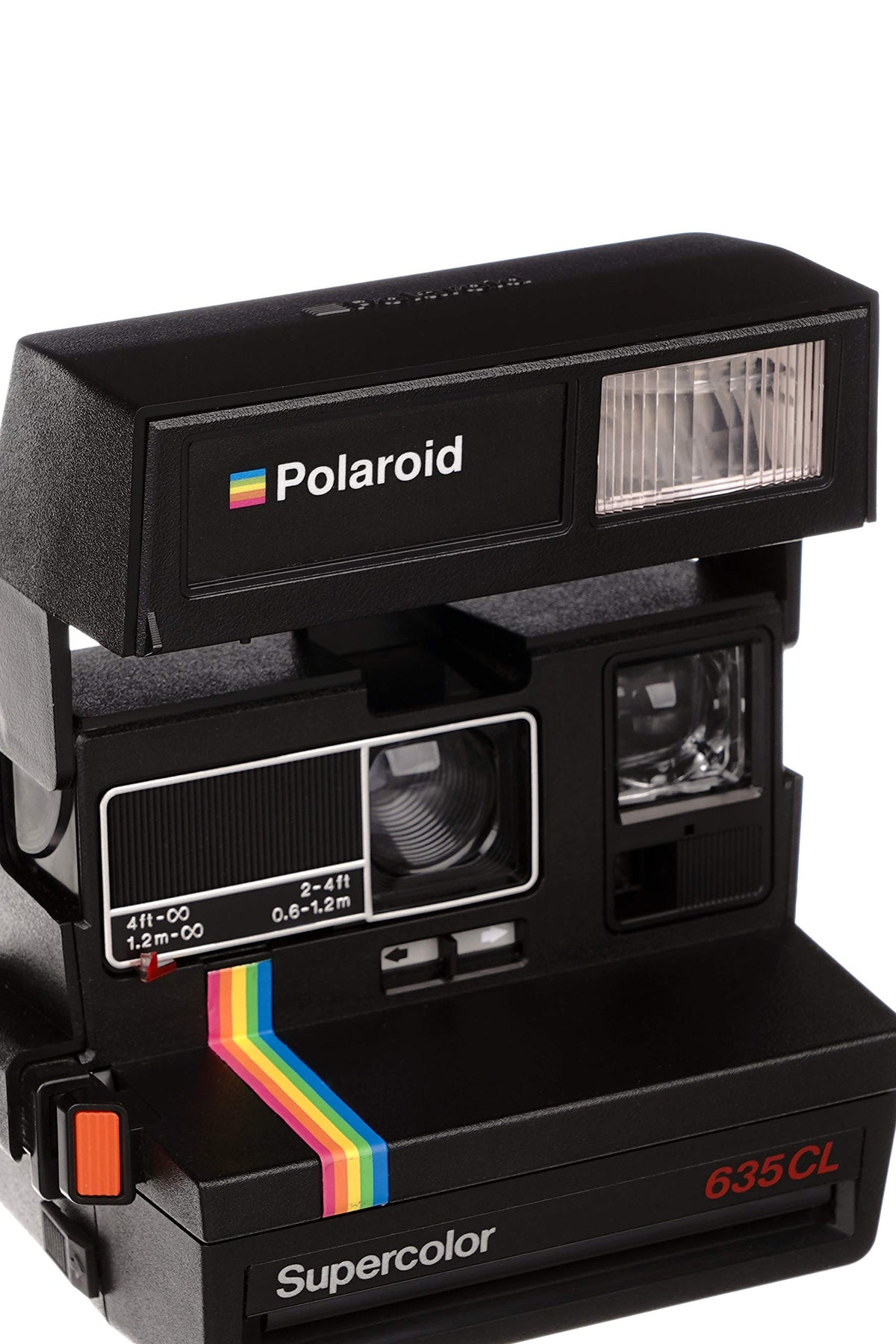 Polaroid 635 CL back view highlights compact, user-friendly controls.