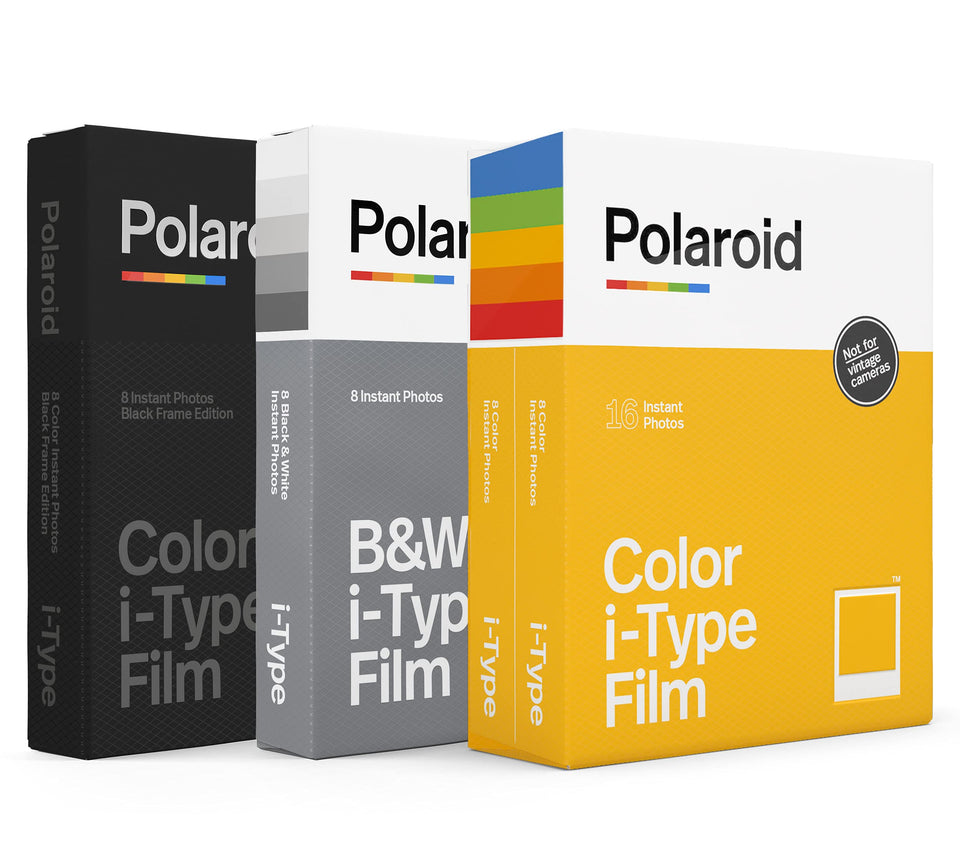 Polaroid front box showing variety pack and contents, brand Polaroid benefits easy choice
