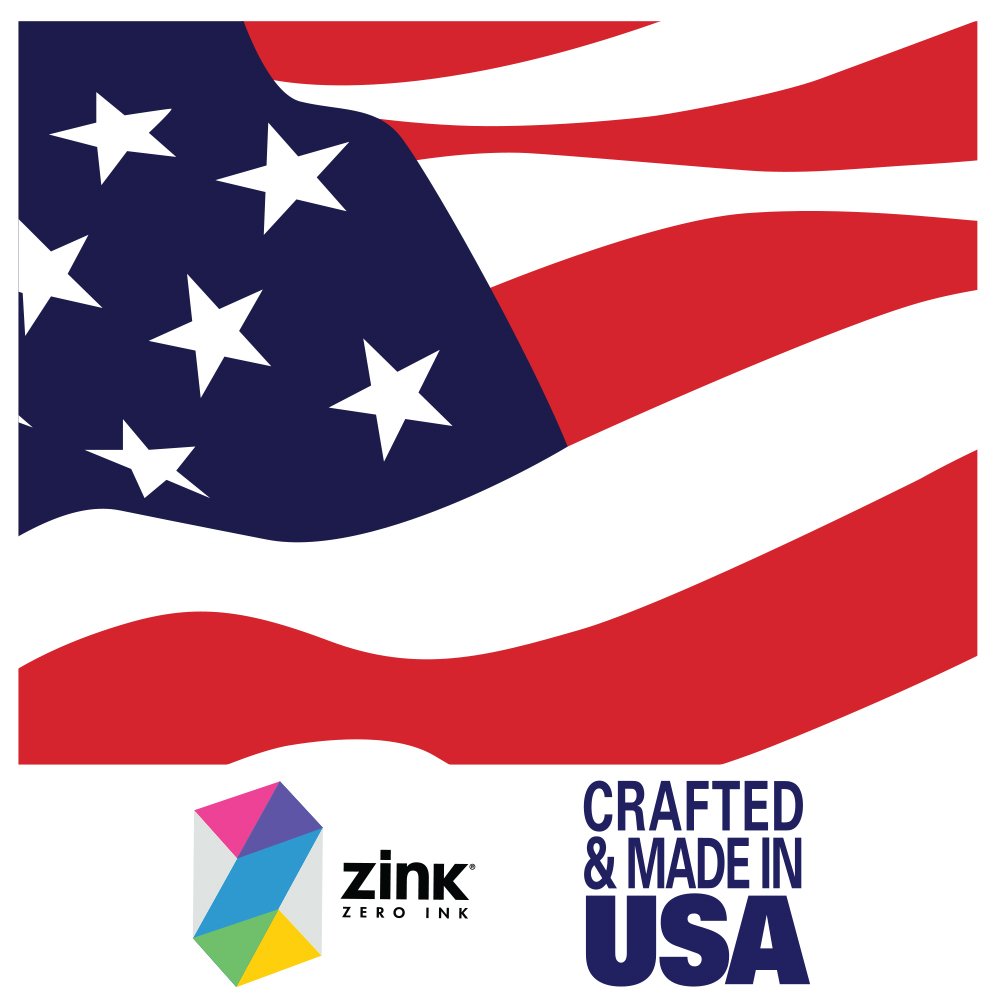Polaroid ZINK paper adhesive-back close-up showing sticky back