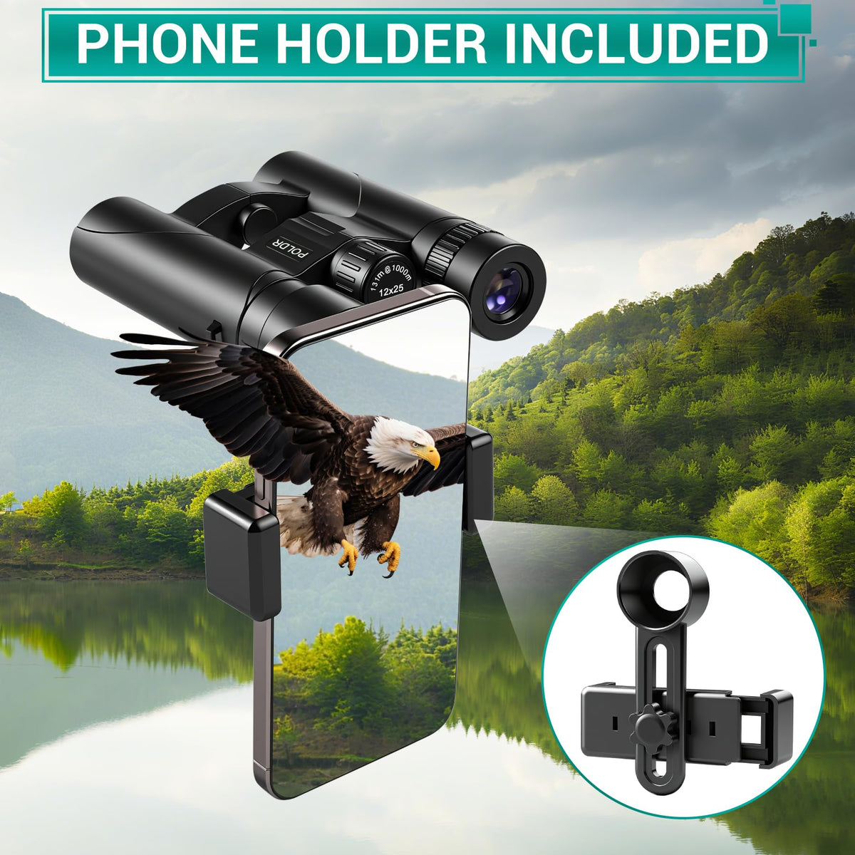 POLDR binoculars used for birdwatching to spot distant birds with sharp detail