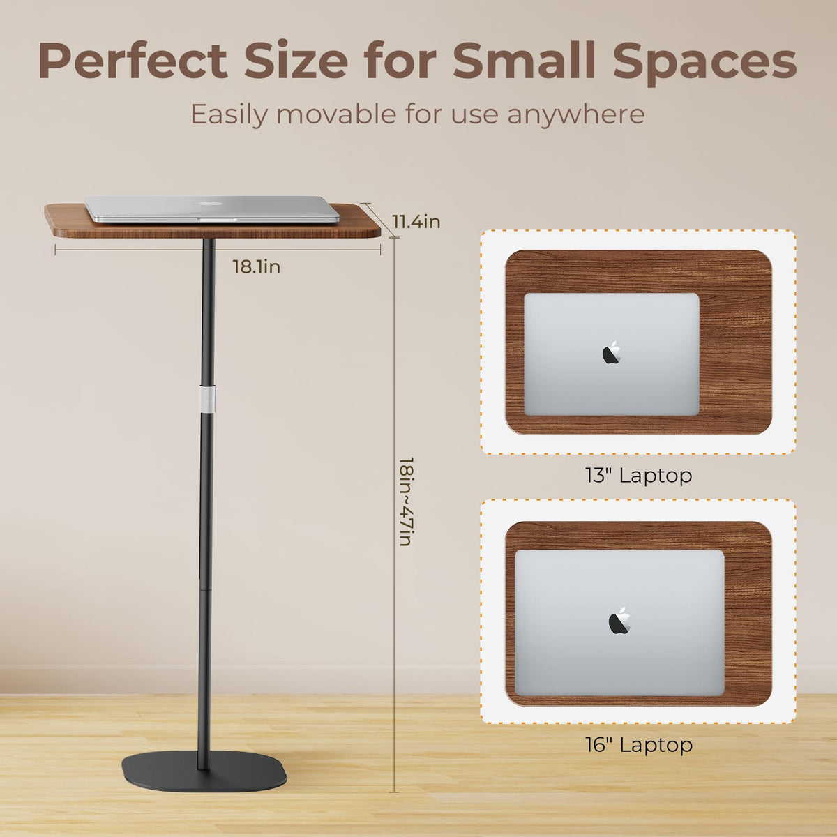 POLESTO used as bedside table illustrating convenience and space-saving benefit