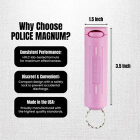 Police Magnum pink USB-C charger keeps the device ready to use.