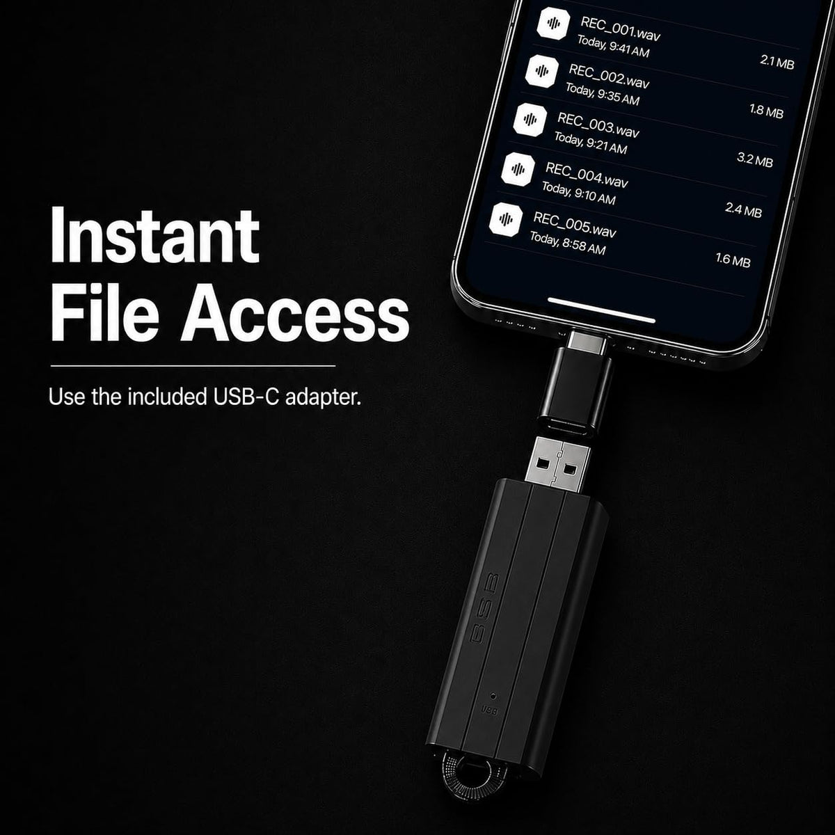 POLICE tech P USB voice recorder with one-switch operation for instant recording