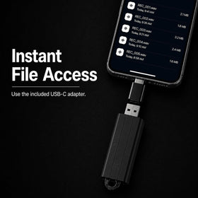 POLICE tech P USB voice recorder with one-switch operation for instant recording