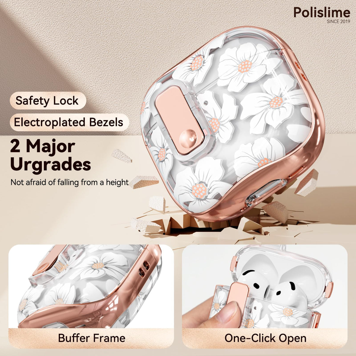 Polislime AirPod 4 case with separable top and bottom covers