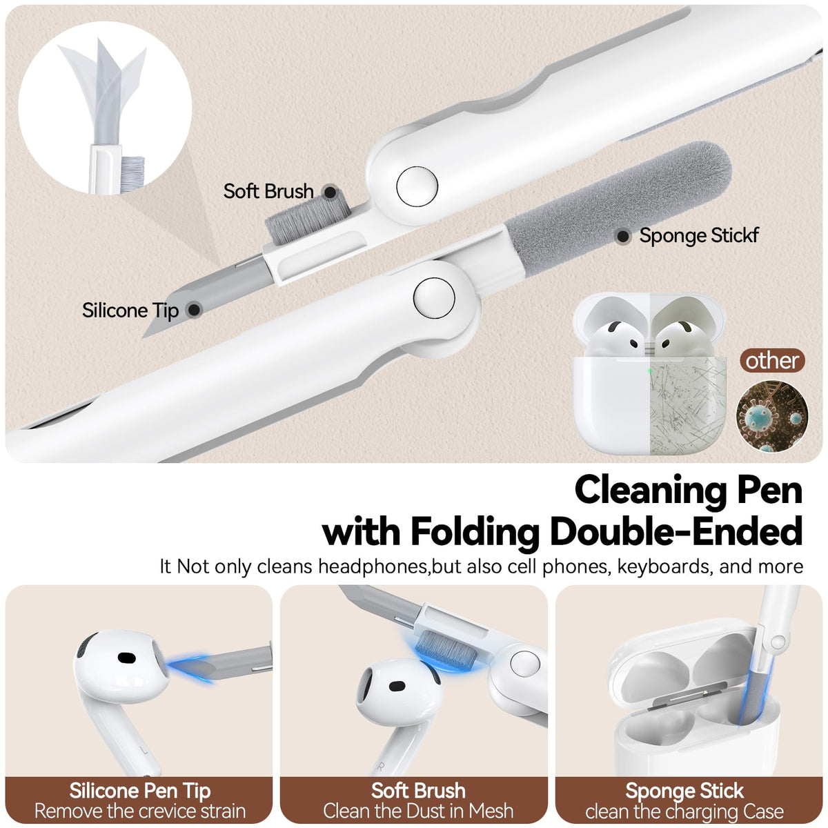Polislime AirPods 4 top cover adhesive sticker for secure fit