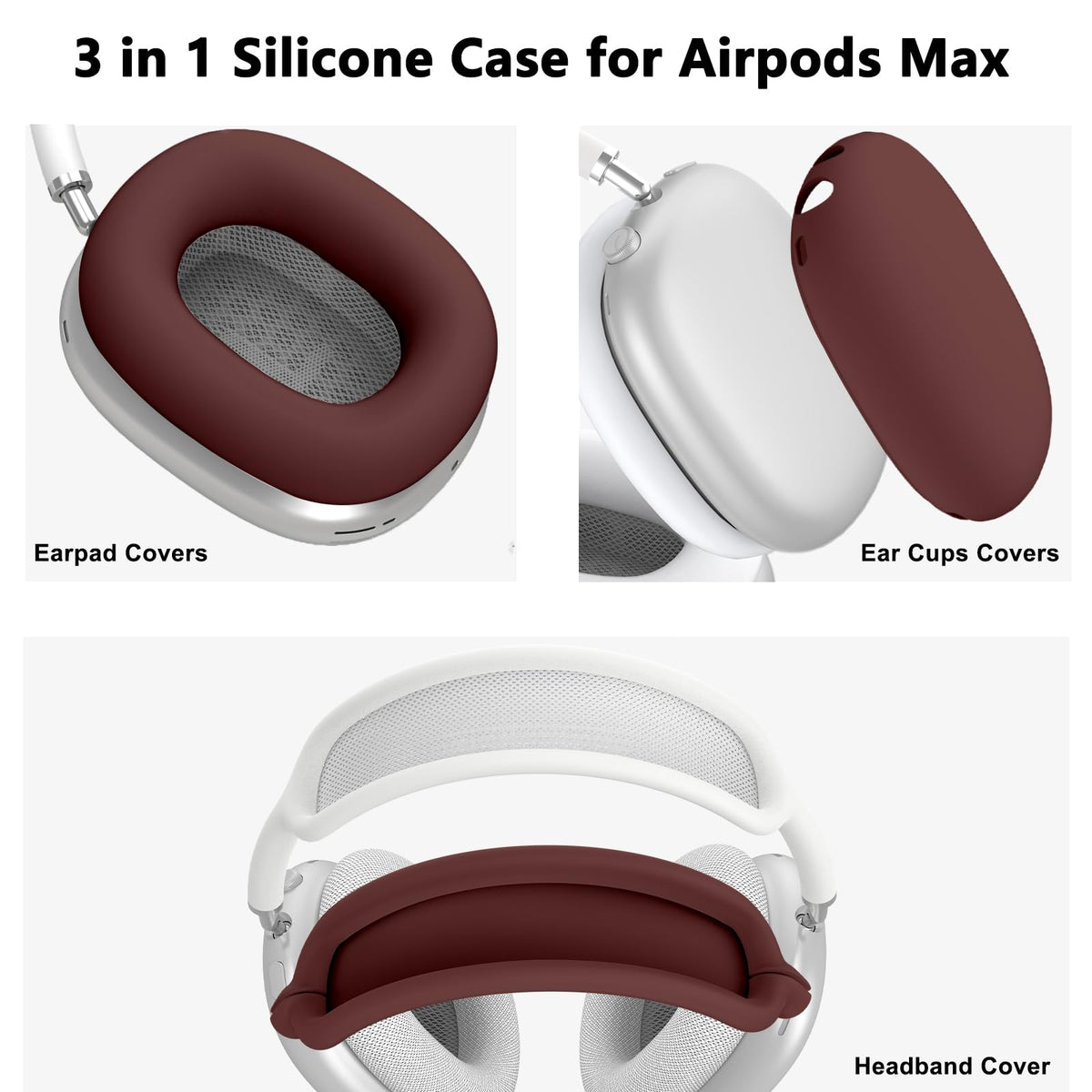 Polislime AirPods Max 2/1 silicone earpad covers keep cushions clean and comfy