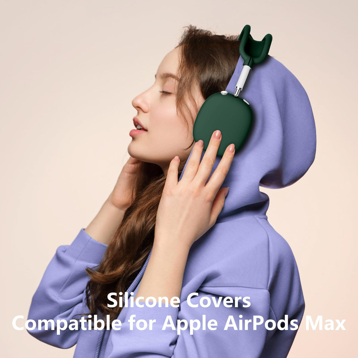 Polislime AirPods Max dark green silicone case adds subtle style.
