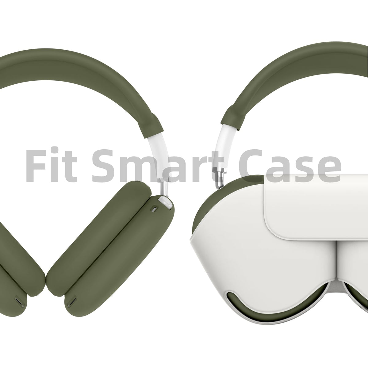 Closeup Polislime AirPods Max protection showing 360° coverage