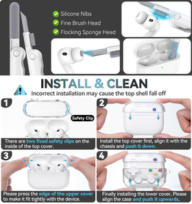 Polislime AirPods Pro 3 case accessories-included includes cleaning pen and keychain