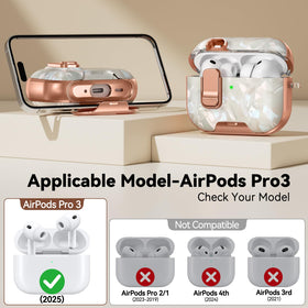 Polislime AirPods Pro 3 case built-in stand provides hands-free viewing.