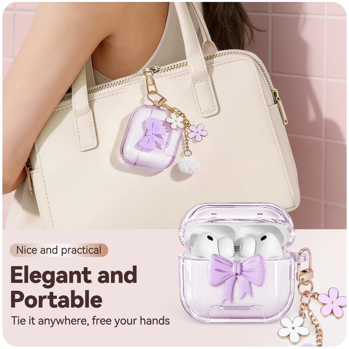 Polislime AirPods Pro 3 Case Bow safety lock design prevents accidental opening.