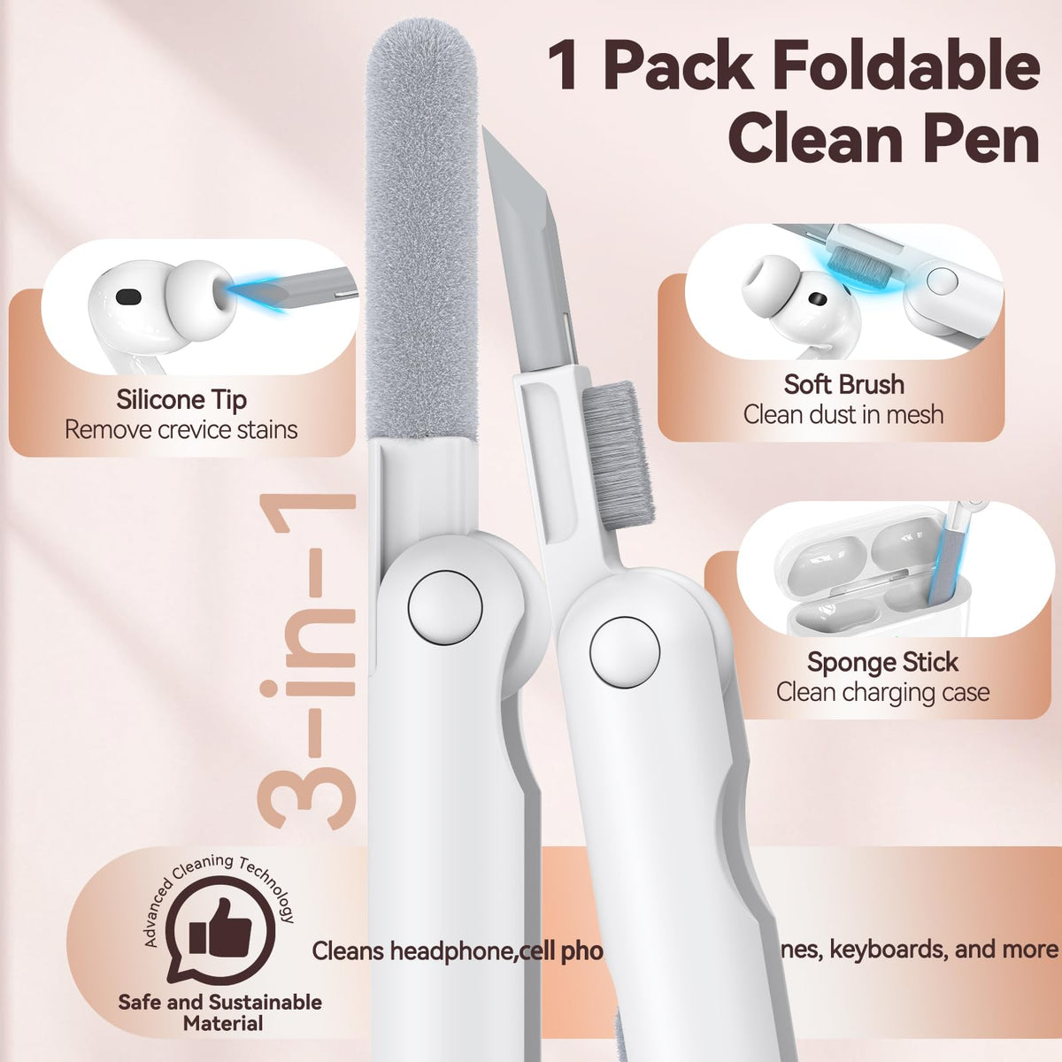 Polislime AirPods Pro 3 Case includes cleaning pen for maintenance.