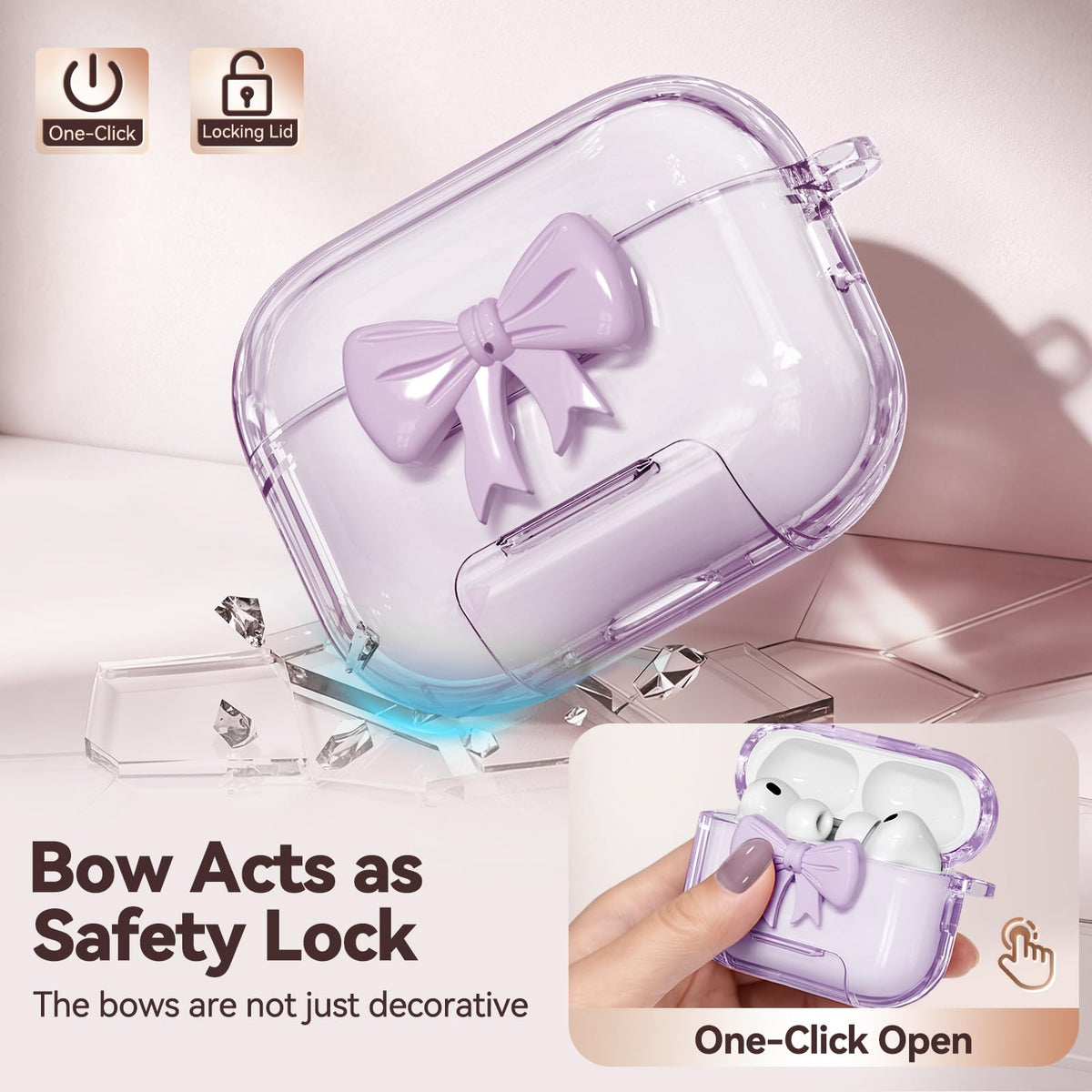 Polislime AirPods Pro 3 Case with built-in stand for hands-free viewing.