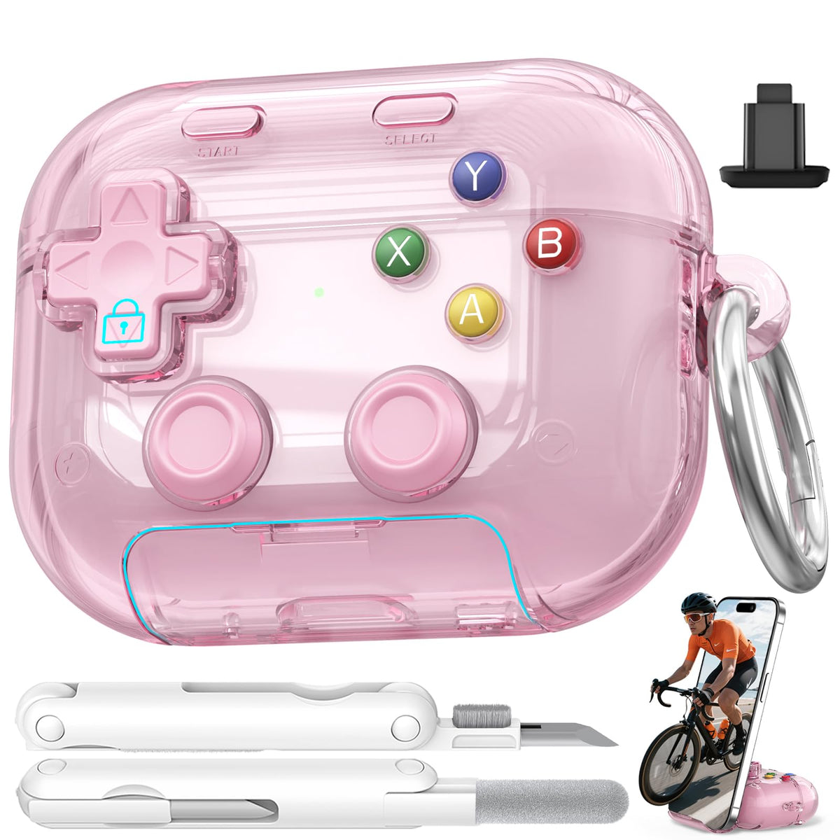 Polislime AirPods Pro 3 case with pressable button for tactile relief