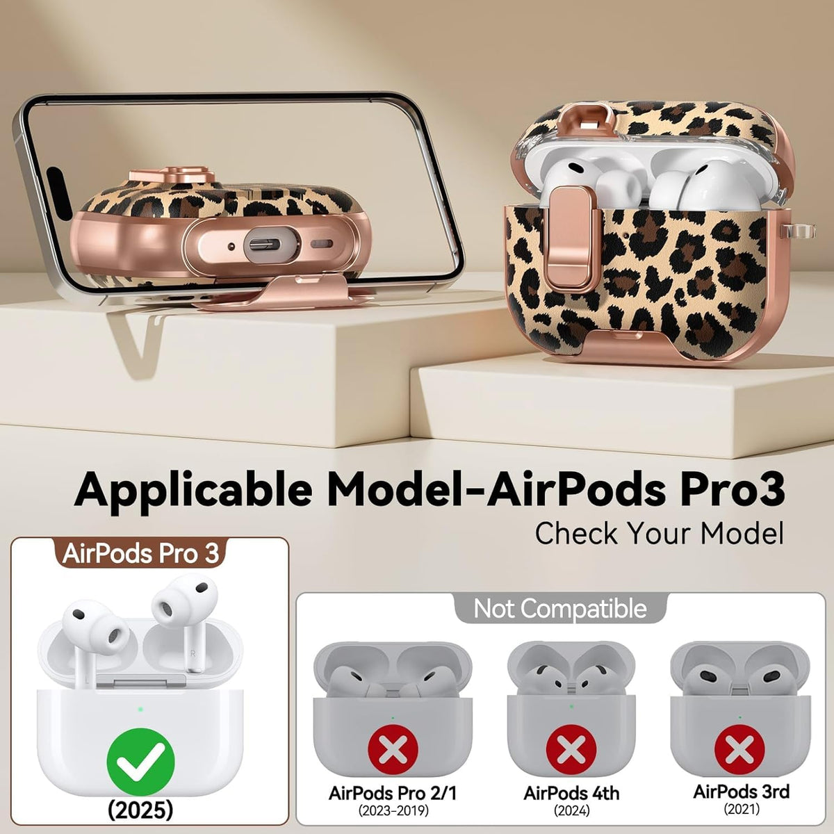Polislime AirPods Pro 3 case safety lock keeps your earbuds secure.