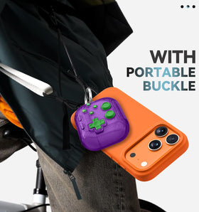 Polislime AirPods 4 case clear purple safety lock detail for secure storage