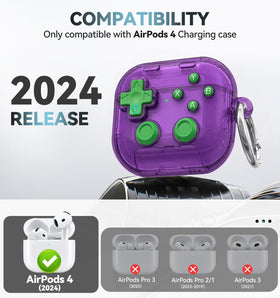 Polislime AirPods 4 case clear purple side view shows slim protective wrap
