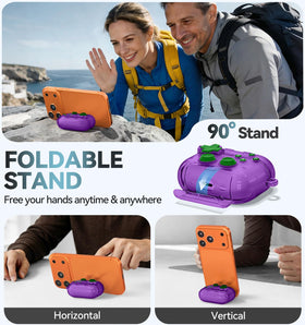 Polislime AirPods 4 case clear purple stand mode for hands free viewing