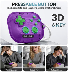 Polislime AirPods 4 case clear purple top open view for easy access