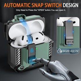 Polislime AirPods 4 case with four-corner air bags for shock absorption