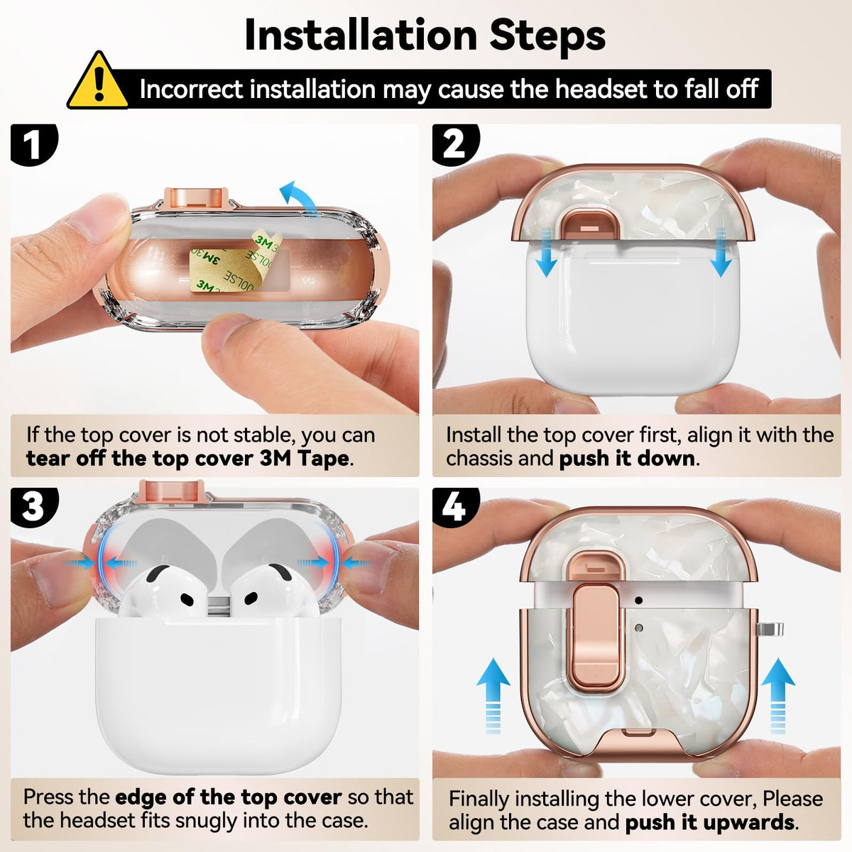 Polislime AirPods 4 case includes metal keychain for convenient outings.