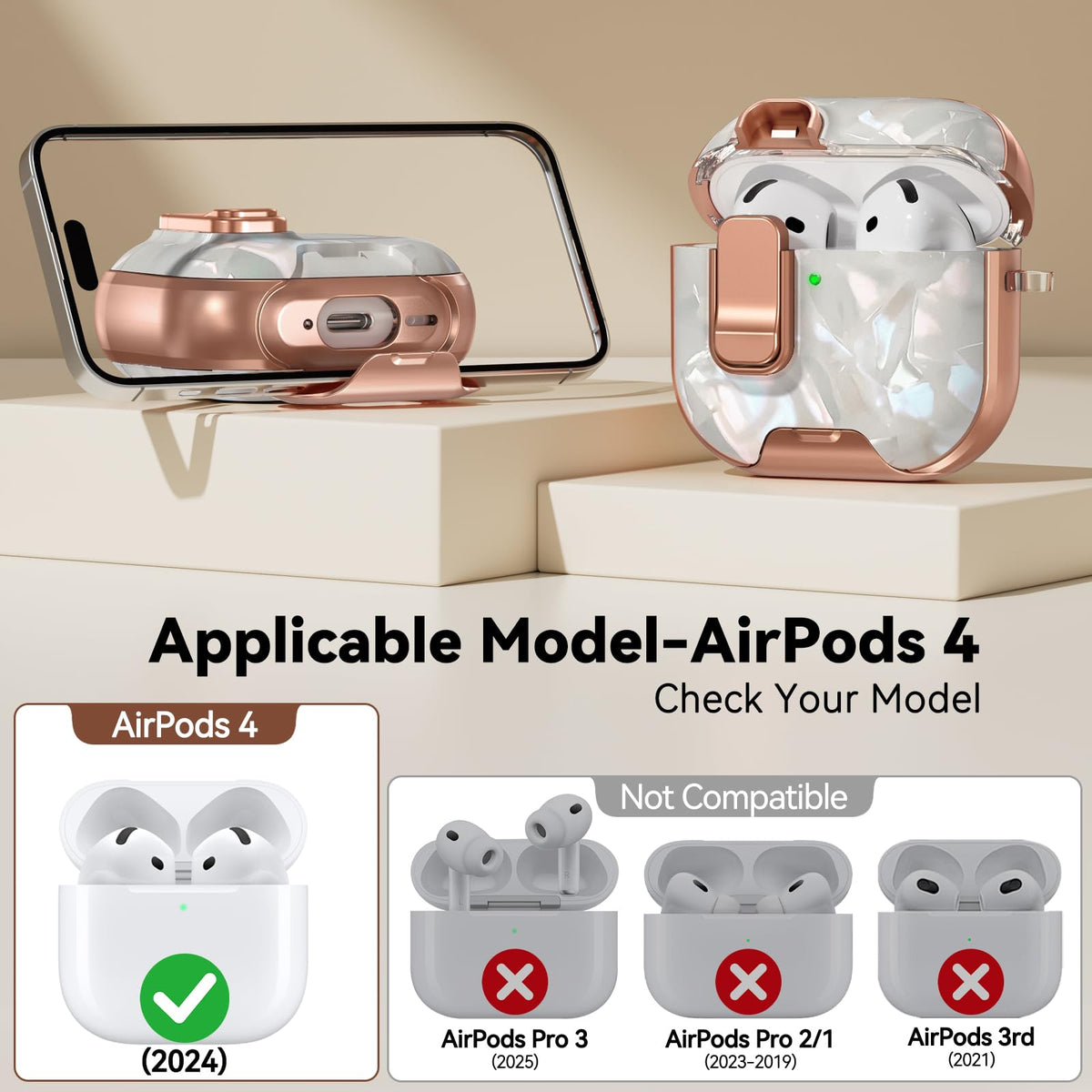 Polislime AirPods 4 case open-top view highlights accessible charging port and easy use.