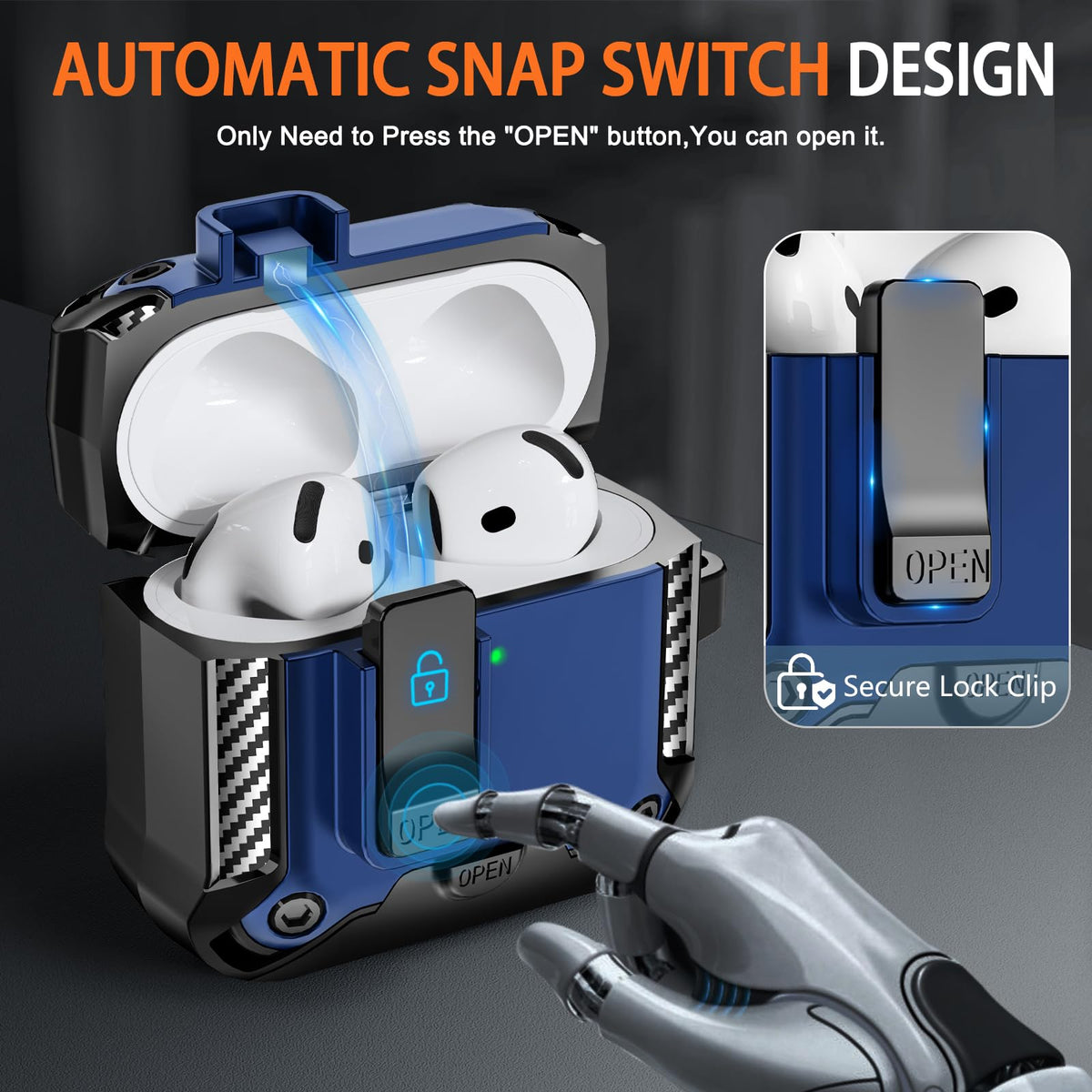 Polislime AirPods 4 case protection with corner air bags for impact defense.
