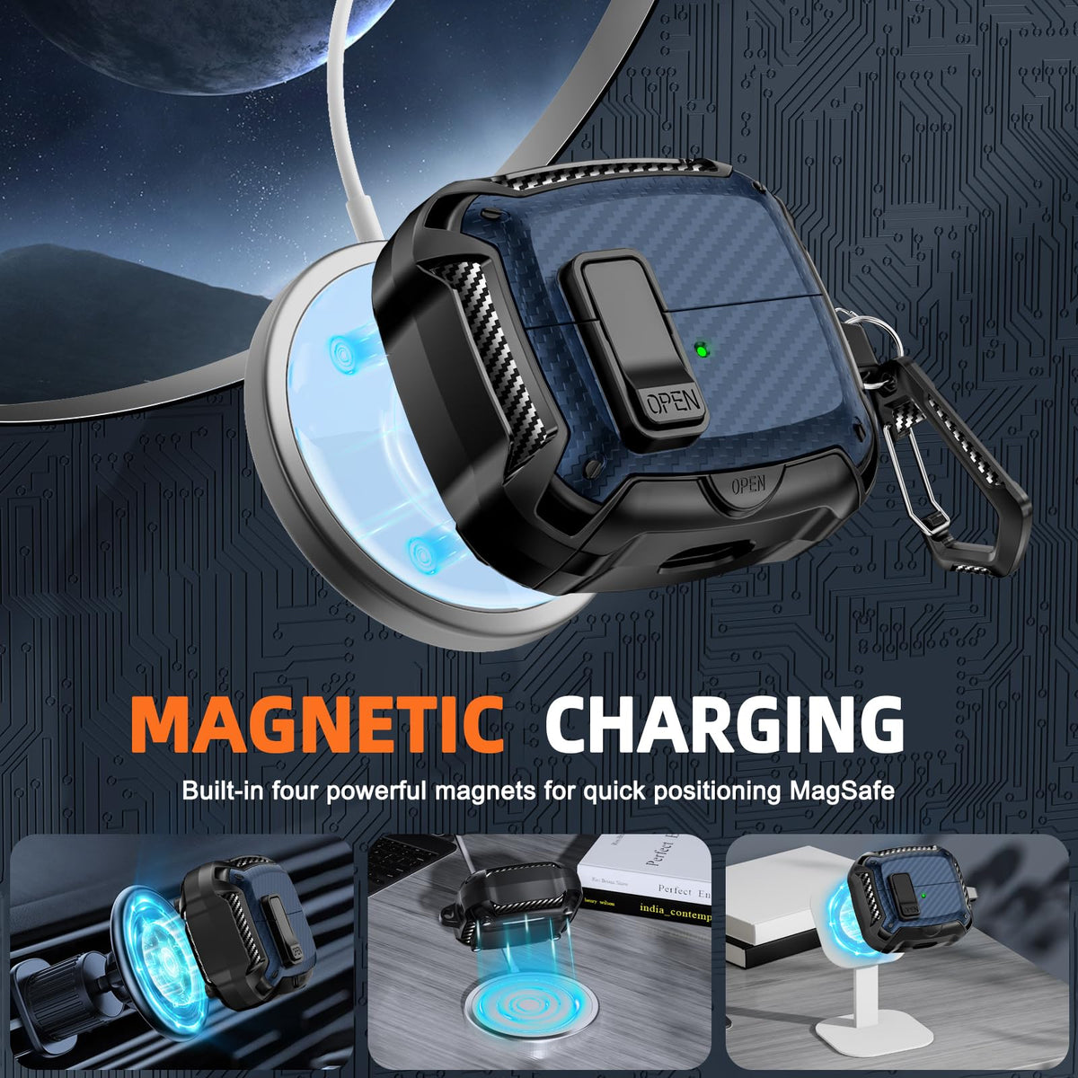 Polislime Buds3 case carbon texture adds stylish grip.