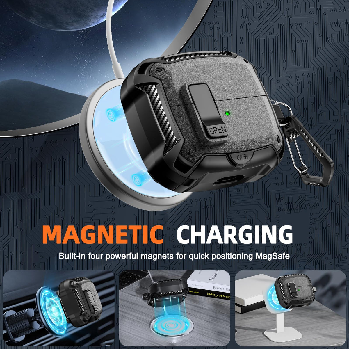 Polislime Buds3 case material TPU and PC finish, rugged protection.