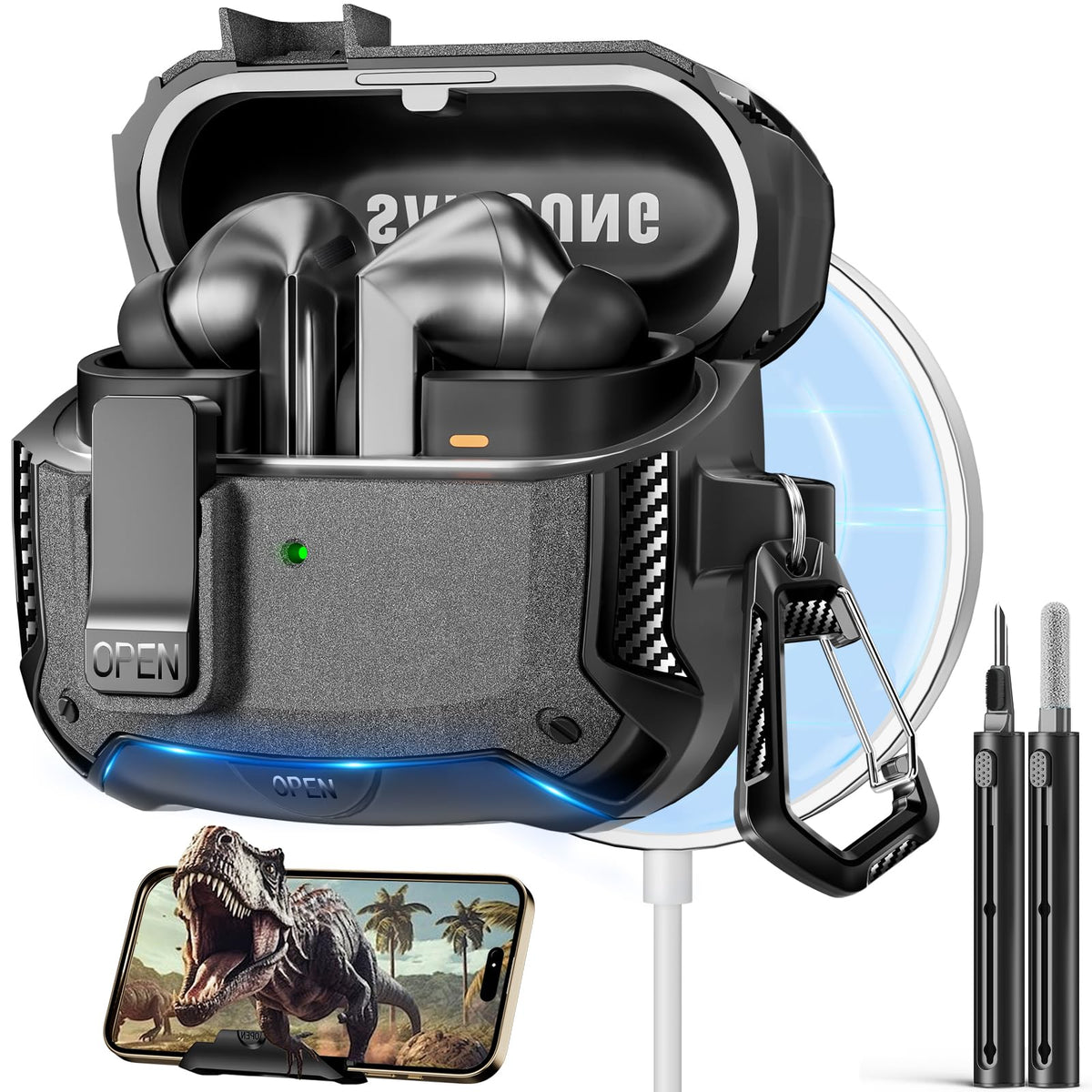 Polislime Buds3 FE case front view, protective shell for daily use.