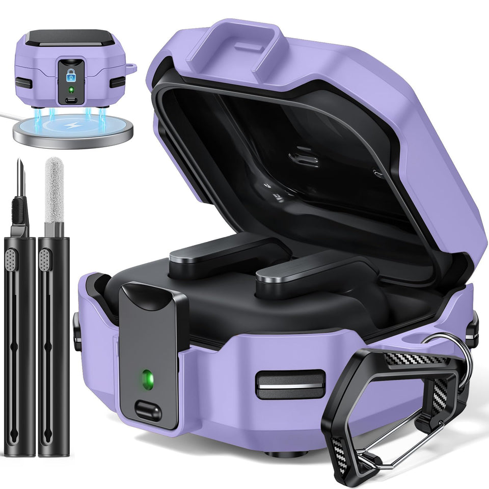 Polislime Buds4 Pro case front view with secure lock for reliable protection.