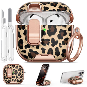 Polislime leopard print AirPods 4 case provides stylish protection