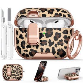 Polislime leopard-print AirPods Pro case protects with stylish durability.