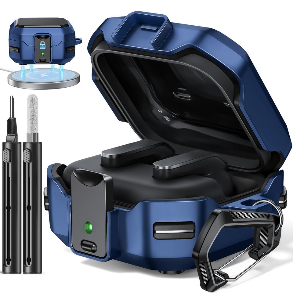 Polislime safety lock case blue close-up highlights secure closure and MagSafe compatibility