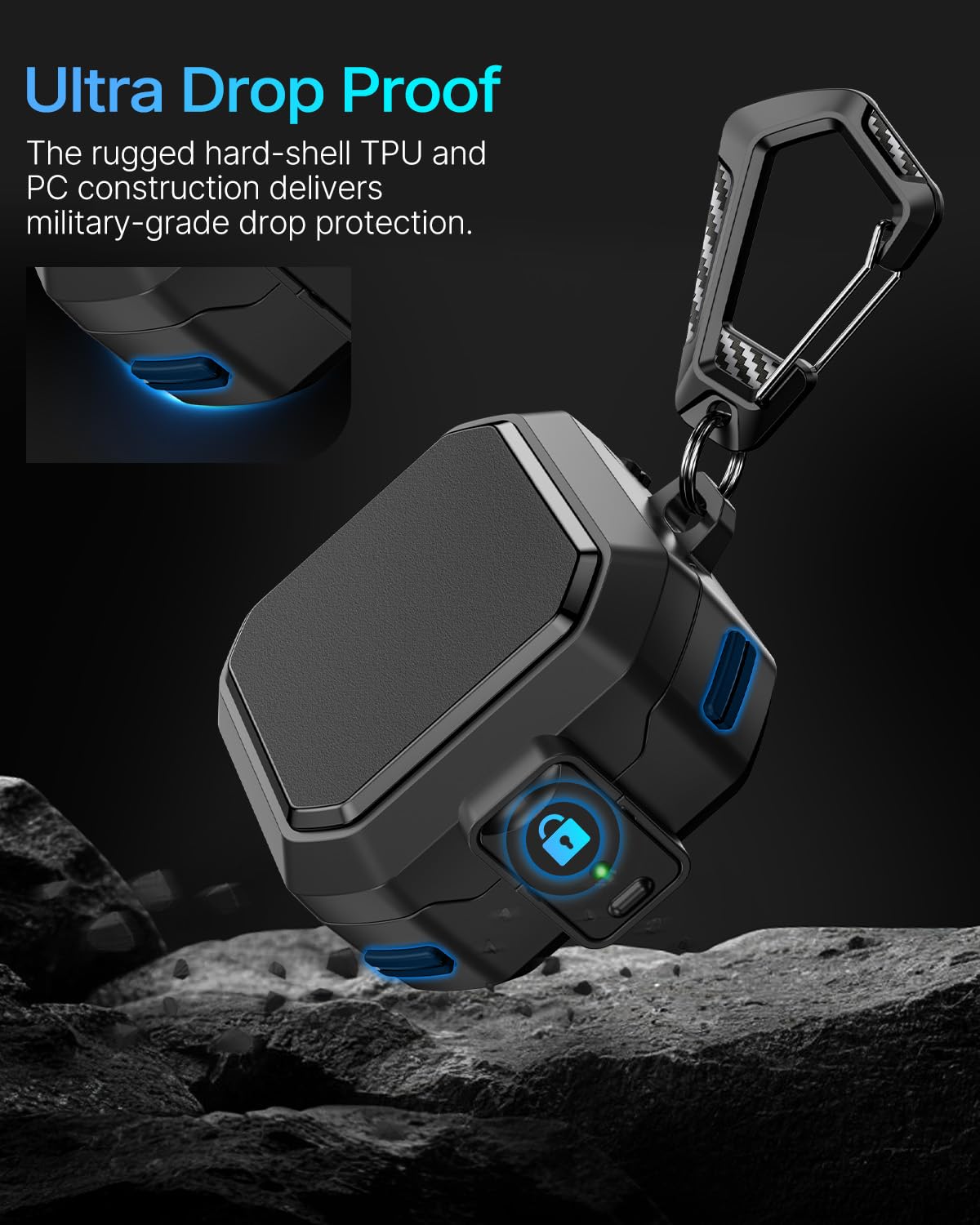 Polislime Buds 4 Pro case with carbon fiber texture for durability